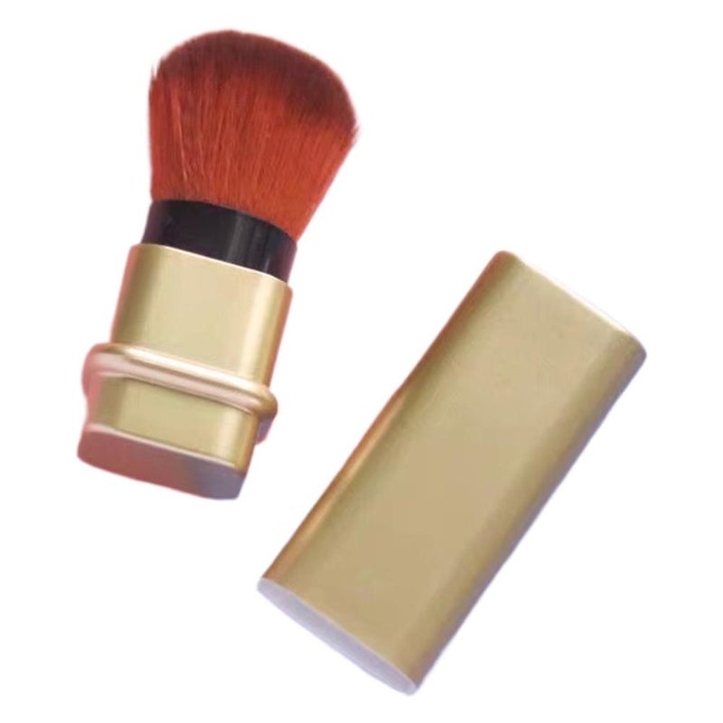 Large loose powder, blush, setting powder, retractable lid, portable makeup tool